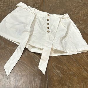 SHEIN white tie waist shorts, XL